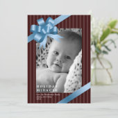 Blauer Bugrahmenbug Wunderkind zuerst Feiertagskarte (Stehend Vorderseite)