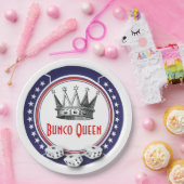 Blauer Bunco Queen Pappteller (Party)