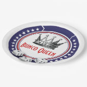 Blauer Bunco Queen Pappteller (Schrägansicht)