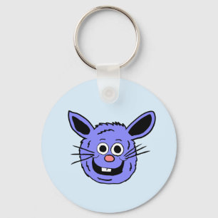 Blauer Bunny-Kopf Schlüsselanhänger