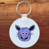 Blauer Bunny-Kopf Schlüsselanhänger (Vorderseite)