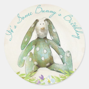 Blauer Bunny-Rabbit-Aufkleber Runder Aufkleber