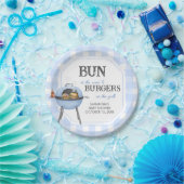 Blauer Burger BBQ Baby Shower Pappteller (Party)