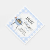 Blauer Burger BBQ Baby Shower Serviette (Ecke)