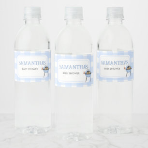 Blauer Burger BBQ Baby Shower Wasserflaschenetikett