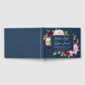 Blauer Burgund Gold Blush Pink Blues Hochzeit Gästebuch (Voll)