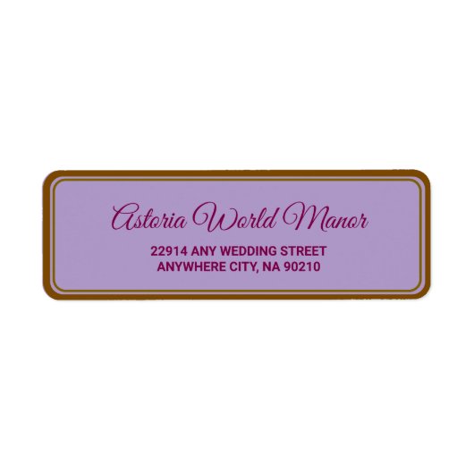 Blauer Burgunder Gold Blush Hochzeitsadresse (Vorne)