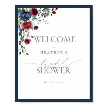 Blauer Burgundy Aquarelldusche willkommen