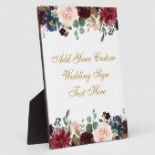 Blauer Burgundy Blau Hochzeitstil für Ihre Texttab Fotoplatte (Seite)