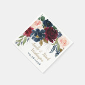 Blauer Burgundy Blush Pink Silver Gold Wedding Serviette (Ecke)