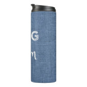 Blauer Burlap Hund Mama Thermal Tumbler Thermosbecher (Nach rechts gedreht)