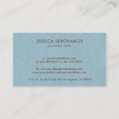 Blauer Burlap-Leine mit braunem Mandala Visitenkarte (Rückseite)