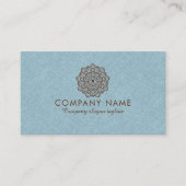 Blauer Burlap-Leine mit braunem Mandala Visitenkarte (Vorderseite)