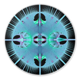 Blauer Burst Fraktal Schublade und Kabinentasten Keramikknauf