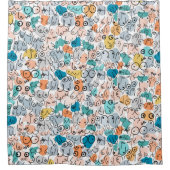 Blauer Bust Duschvorhang (Vorderseite)