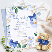 Blauer Butterfly | Boy Baby Dusche Einladung