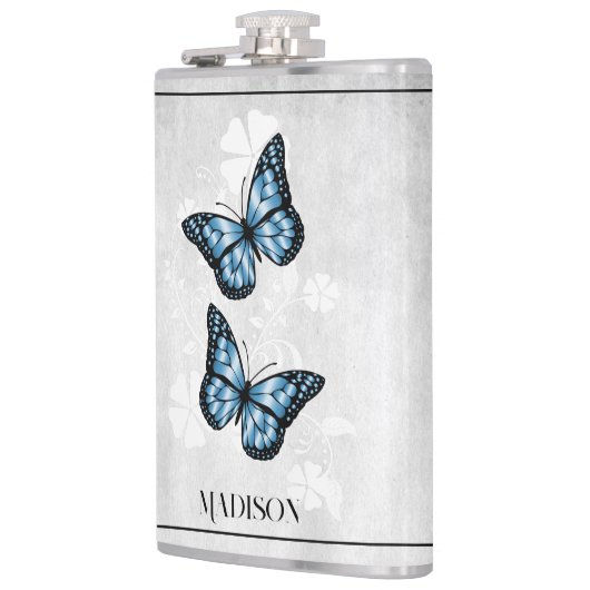 Blauer Butterfly Flachmann (Links)