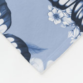 Blauer Butterfly Muster Fleece Blanket (Ecke)
