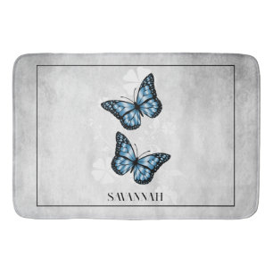 Blauer Butterfly Personalisiert Bath Mat Badematte