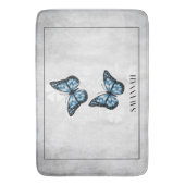 Blauer Butterfly Personalisiert Bath Mat Badematte (Vorderseite Vertikal)