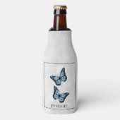 Blauer Butterfly Personalisierte Flasche Cooler Flaschenkühler (Flaschenvorderseite)
