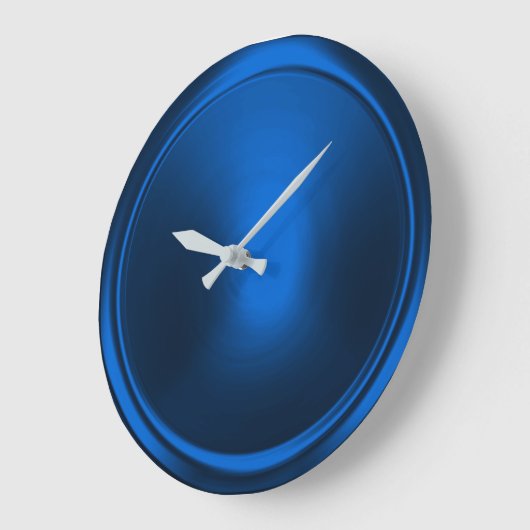 Blauer Button Große Wanduhr (Winkel)