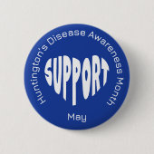 Blauer Button zum Bewusstseinsmonat der Huntington (Vorderseite)