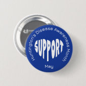 Blauer Button zum Bewusstseinsmonat der Huntington (Vorne & Hinten)