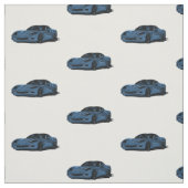 Blauer C6 Korvette Handgezeichnete Sketch-Stoff Stoff (Muster)