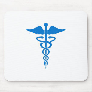 Blauer Caduceus Mousepad