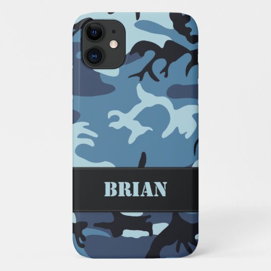 Blauer Camouflage Case-Mate iPhone Hülle (Rückseite)