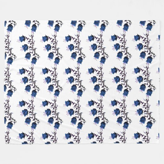 Blauer Canterbury Bells Weinreben Blume Fleece Bla (Vorderseite (Horizontal))