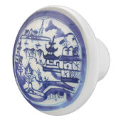 Blauer Canton-Knopf Keramikknauf (Rechts)