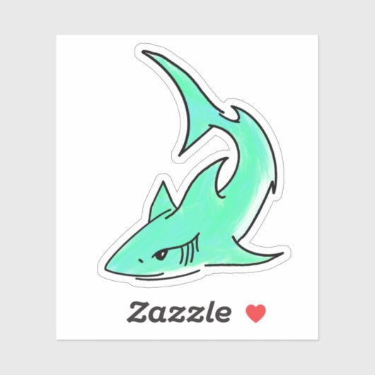 Blauer Cartoon Aufkleber (Blatt)