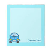 Blauer Cartoon-Auto-Notizblock Notizblock (Vorderseite)