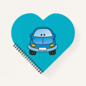 Blauer Cartoon-Auto Notizbuch (Vorderseite)