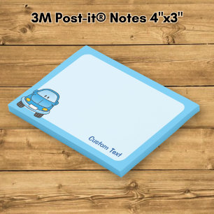 Blauer Cartoon-Auto Post-it Klebezettel