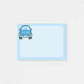 Blauer Cartoon-Auto Post-it Klebezettel (Vorderseite)