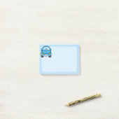 Blauer Cartoon-Auto Post-it Klebezettel (Auf Schreibtisch)