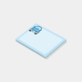 Blauer Cartoon-Auto Post-it Klebezettel (angewinkelt)