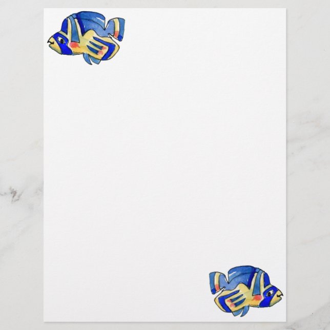 Blauer Cartoon Butterfly Fisch (Vorderseite)