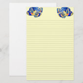 Blauer Cartoon Butterfly Fisch Briefpapier (Vorne/Hinten)