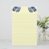 Blauer Cartoon Butterfly Fisch Briefpapier (Stehend Vorderseite)