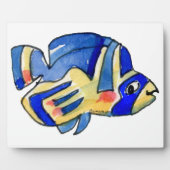 Blauer Cartoon Butterfly Fisch Fotoplatte (Vorderseite)