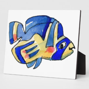 Blauer Cartoon Butterfly Fisch Fotoplatte