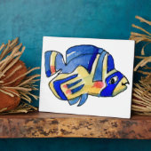Blauer Cartoon Butterfly Fisch Fotoplatte (Seite)