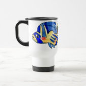 Blauer Cartoon Butterfly Fisch Reisebecher (Links)