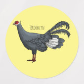 Blauer Cartoon Etiketten (Design 1)