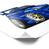 Blauer Cartoon für die Fahrzeuggeschwindigkeit - F Fotodruck (Ecke)