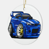 Blauer Cartoon für die Fahrzeuggeschwindigkeit - F Keramik Ornament (Links)